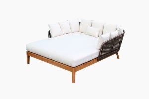 Deep Seating Rattan Wooden Bed
