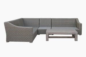 Synthetic wicker sofa set without cushion