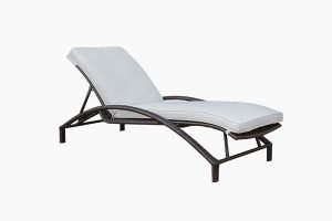 Single rattan garden sunbed lounger