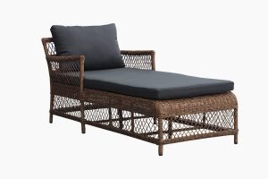 Rattan metal outdoor sun lounger