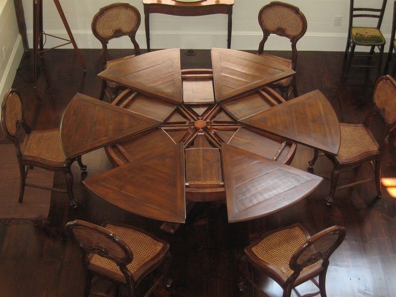 Round-table-dining-set-with-extension-leaves Round table dining set with extension leaves