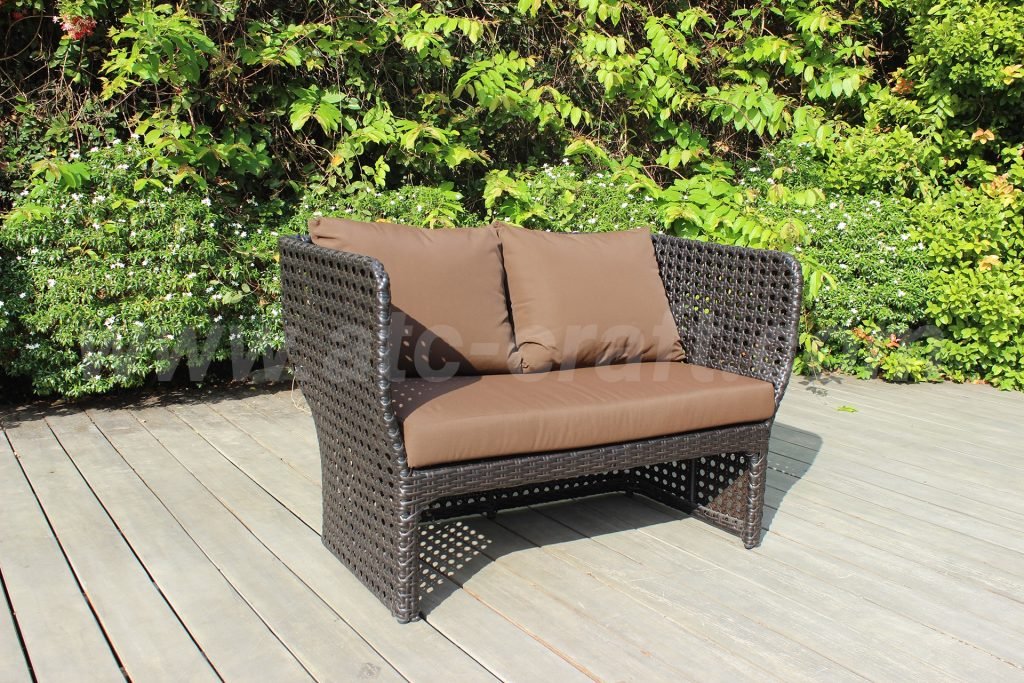 Chocolate sofa set outdoor poly rattan by ATC Furniture - Double Chairs