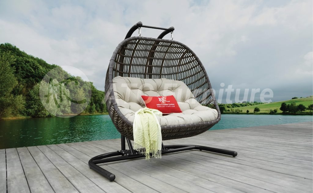 Poly bamboo double swing chair