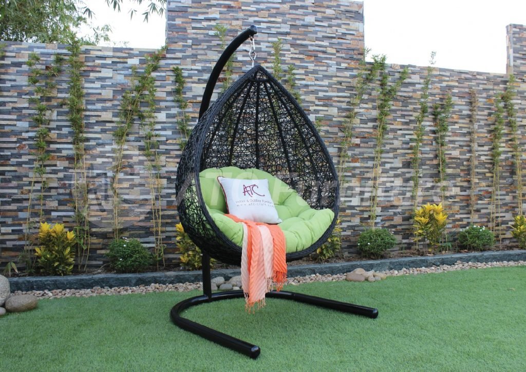 Water drop poly rattan swing chair