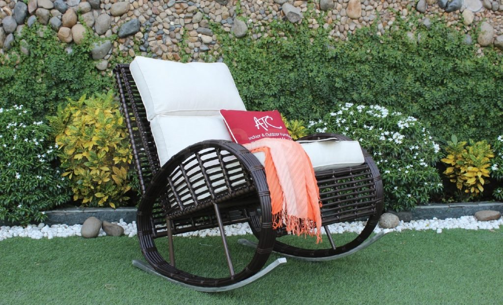 Wicker outdoor rocking chair