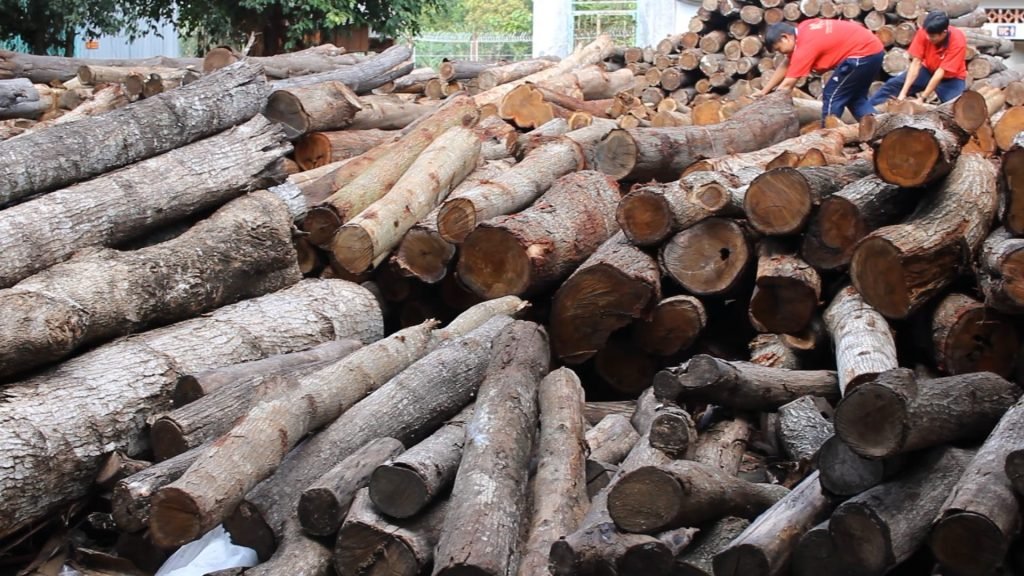 The large wooden warehouse ventilation and specialized machines