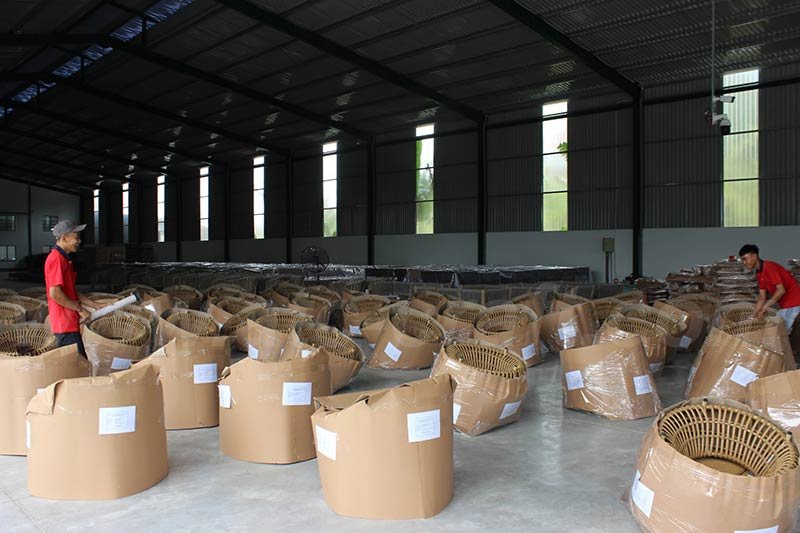 The finished product warehouse space