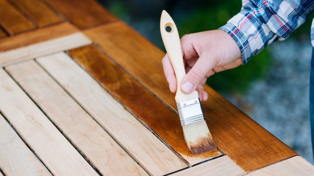 Applying Teak Protector or Sealer