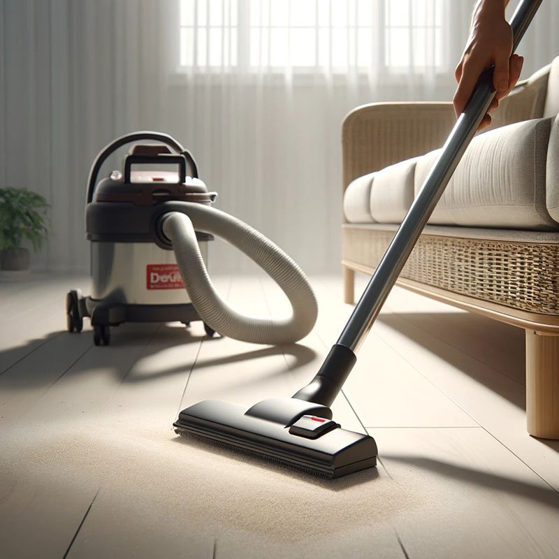 Vacuum leftover dust