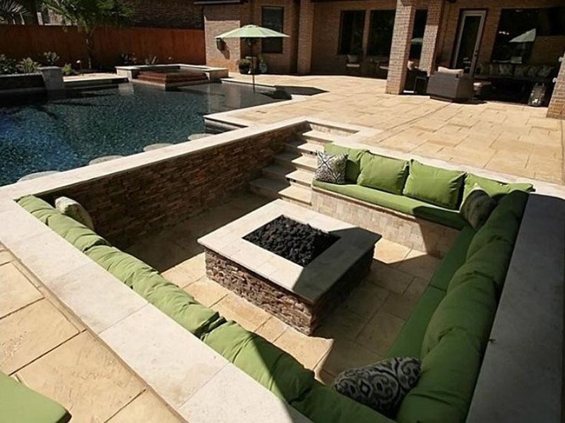 Firepit corner by the pool